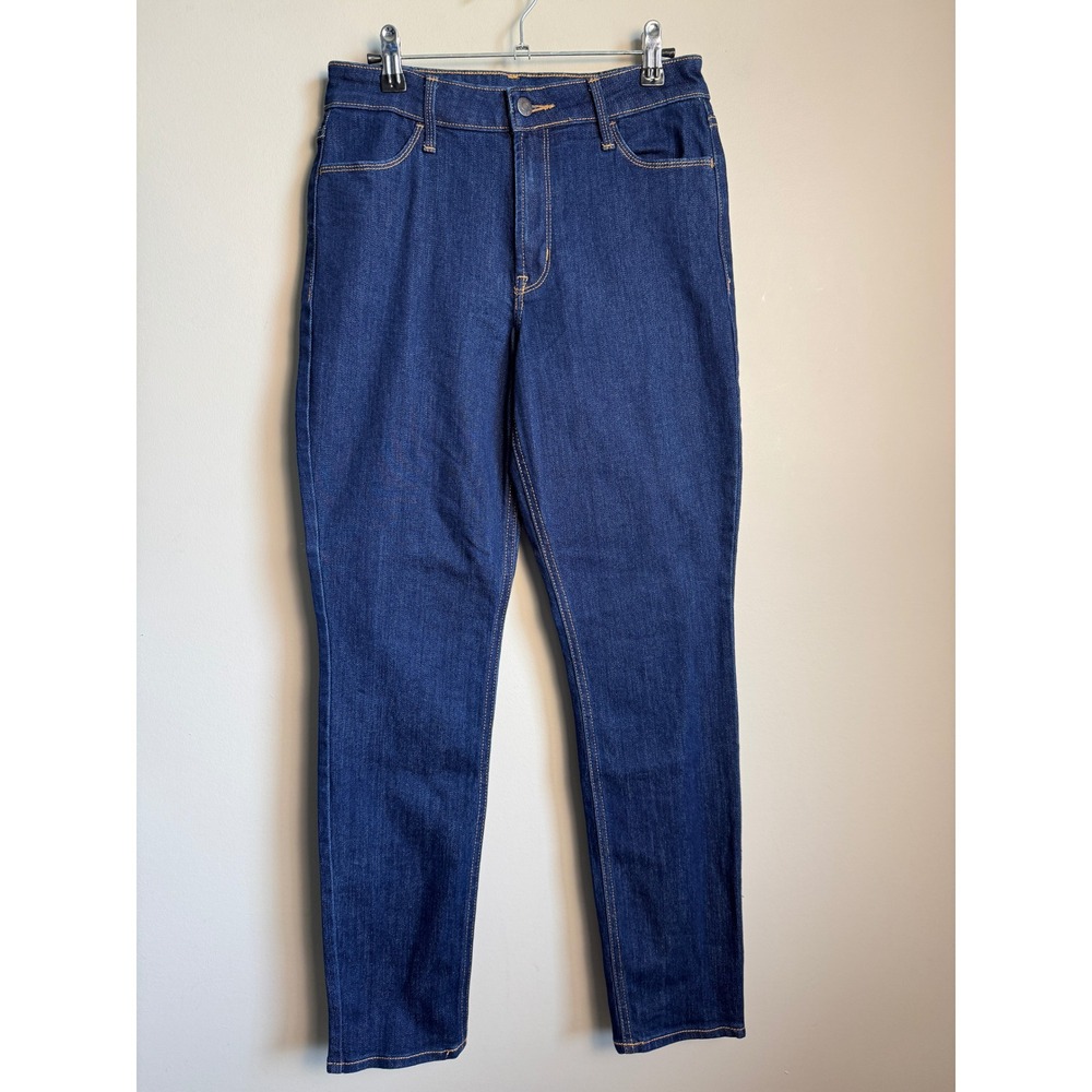 Old Navy Womens Blue High-Rise Straight Jeans 4 Denim Classic Casual Stretch